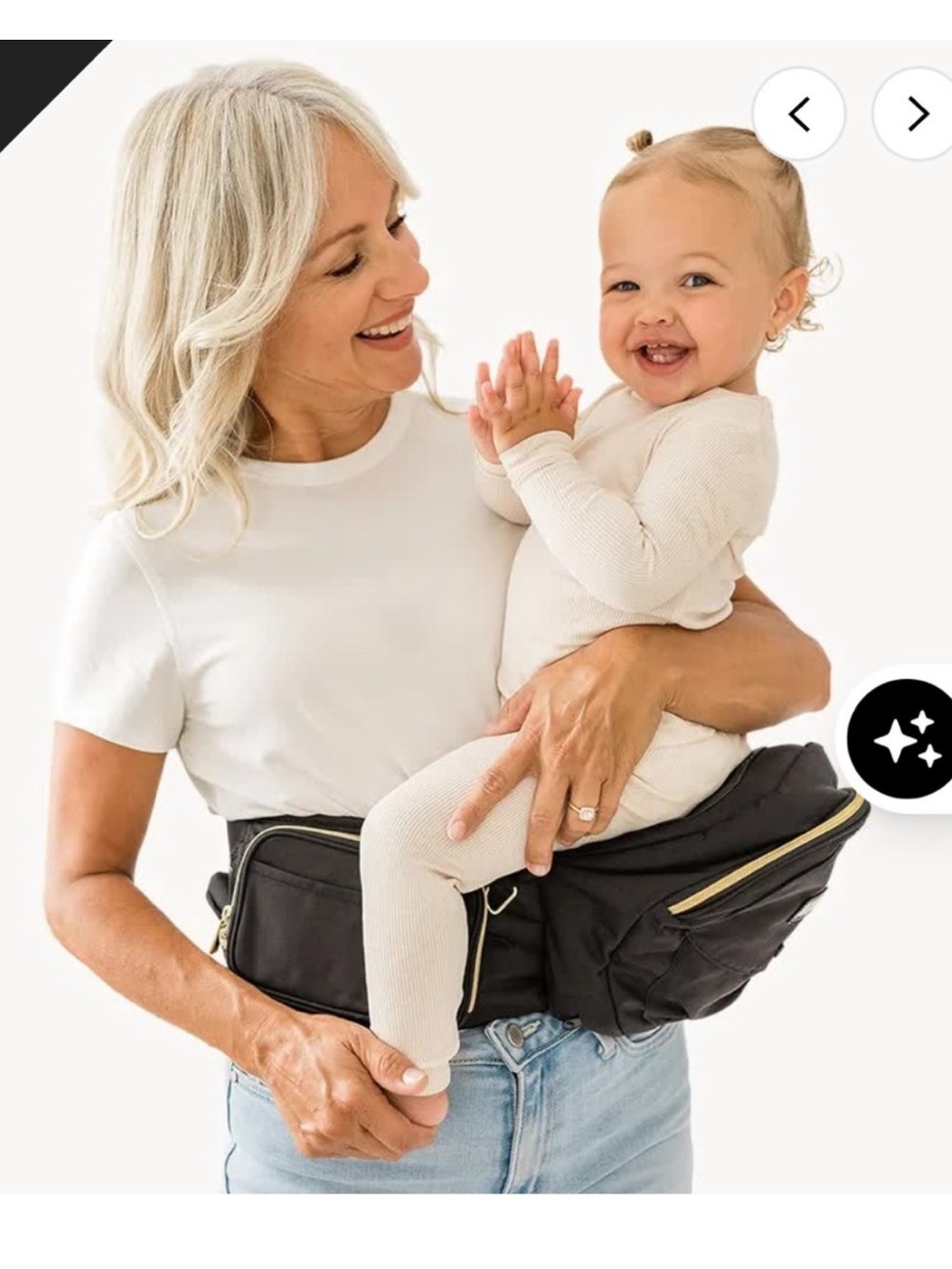 NWT TUSH BABY TUSHBABY Black Infant Toddler Hip Carrier Orig $85
